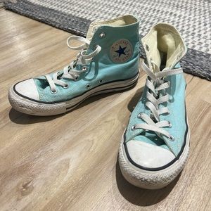 Women’s Blue Hightop Converse, Size 7